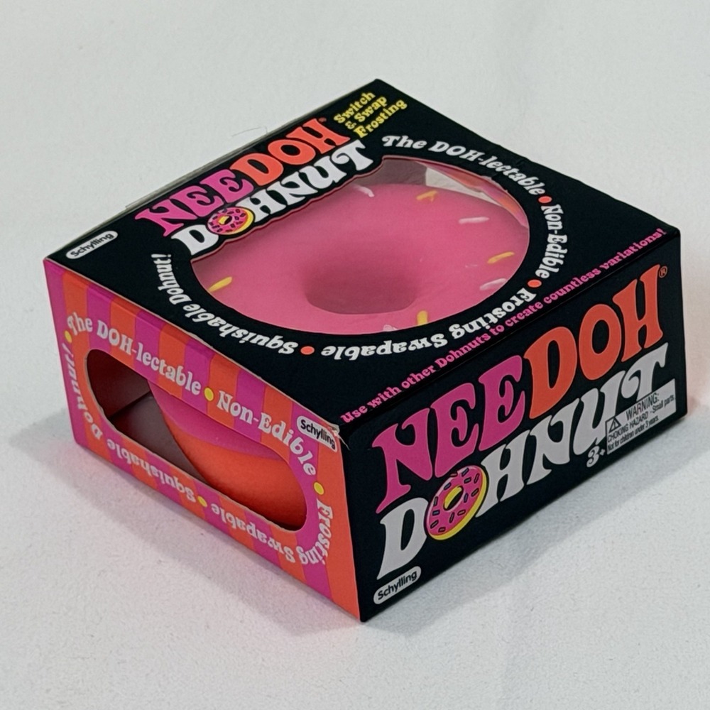 Schylling NeeDoh Donut PINK Nee Doh Sprinkles Authentic Dohnut Swapable Frosting - Picture 3 of 6